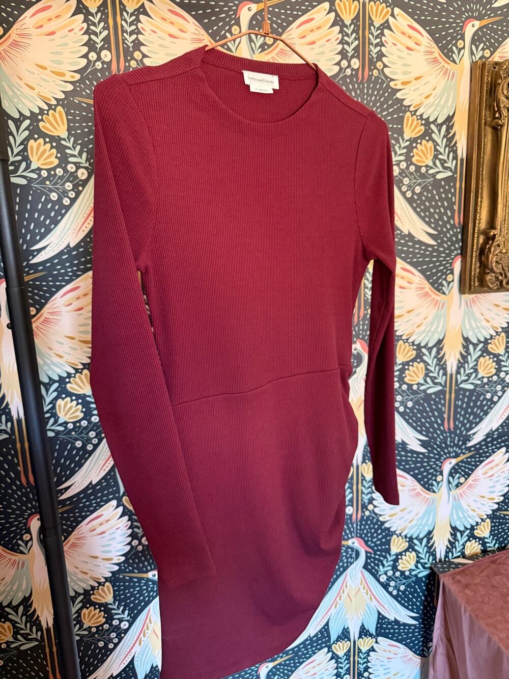 Lovers and Friends maroon body con dress XS